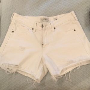 Lucky Brand distressed white shorts